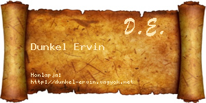 Dunkel Ervin névjegykártya